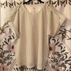 Michael Michael Kors metallic gold striped shirt 2X